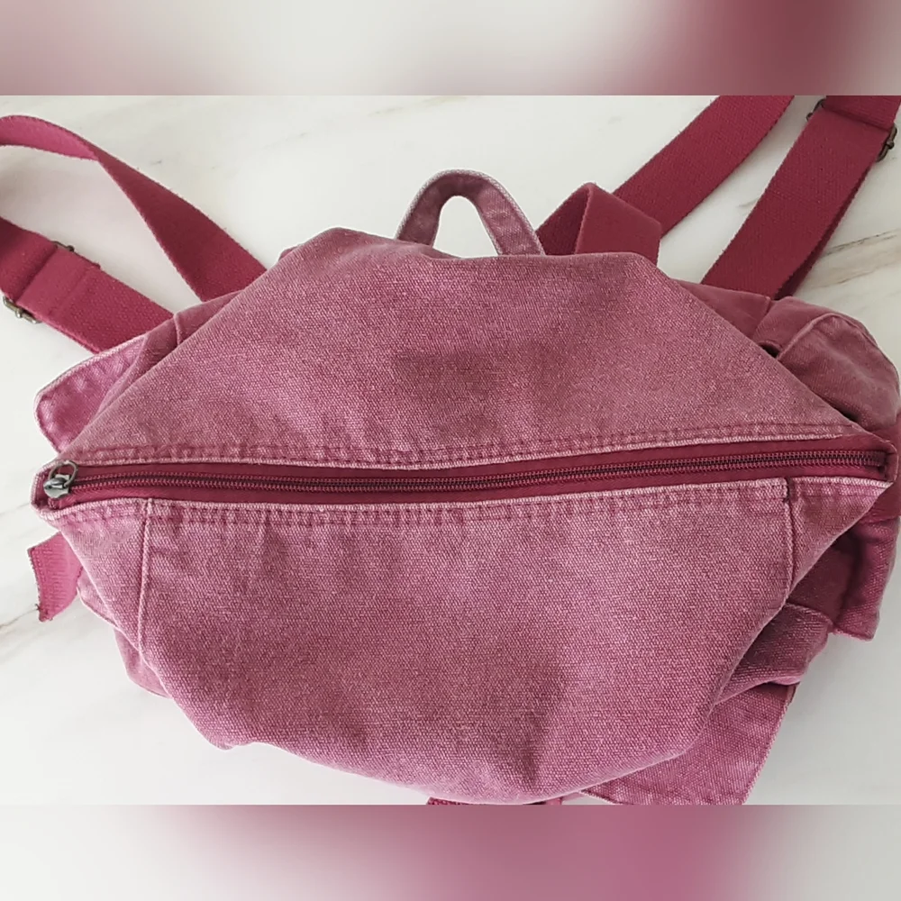 Unbranded Plum Canvas Roll-Top Backpack